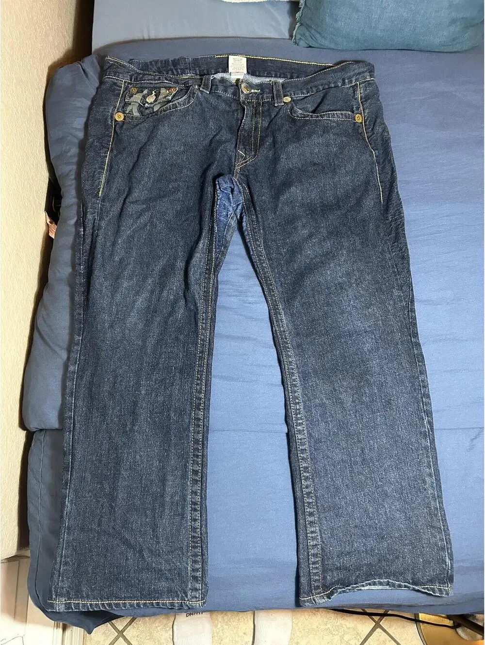 True Religion Brand Jeans Men's Dark Wash Bootcut Denim Jeans Size 36
